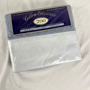 New Springs Cotton Elegance King Flat Sheet Carolina Iris Blue Gingham No Iron